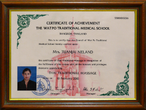 Buhlan Thaimassage Team Zertifikat K